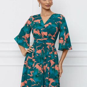 rochie-dy-fashion-orange-cu-imprimeu-verde-1069461-862560-4.jpeg Rochie Dy Fashion orange cu imprimeu verde