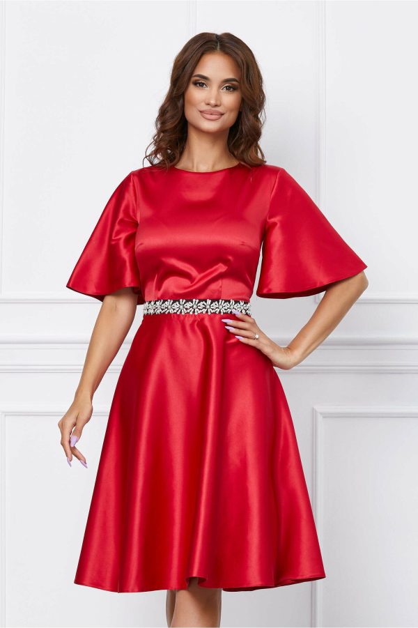 rochie-dy-fashion-rosie-cu-maneci-largi-si-talie-accesorizata-1053741-848367-4.jpeg Rochie Dy Fashion rosie cu maneci largi si talie accesorizata