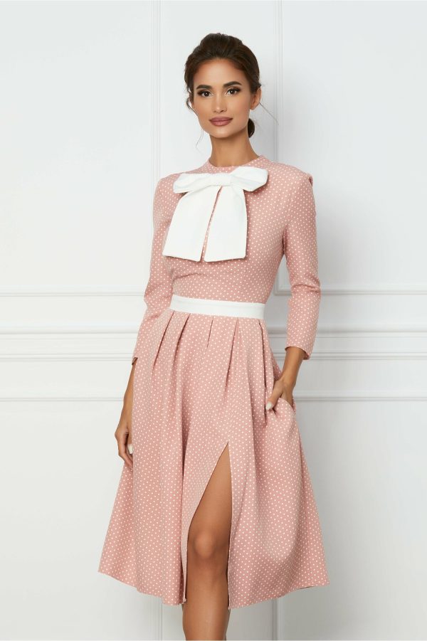 rochie-dy-fashion-roz-cu-buline-albe-si-funda-la-bust-1074894-866415-4.jpeg Rochie Dy Fashion roz cu buline albe si funda la bust