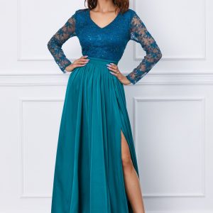 rochie-dy-fashion-verde-cu-dantela-la-bust-1055301-851373-4.jpeg Rochie Dy Fashion verde cu dantela la bust