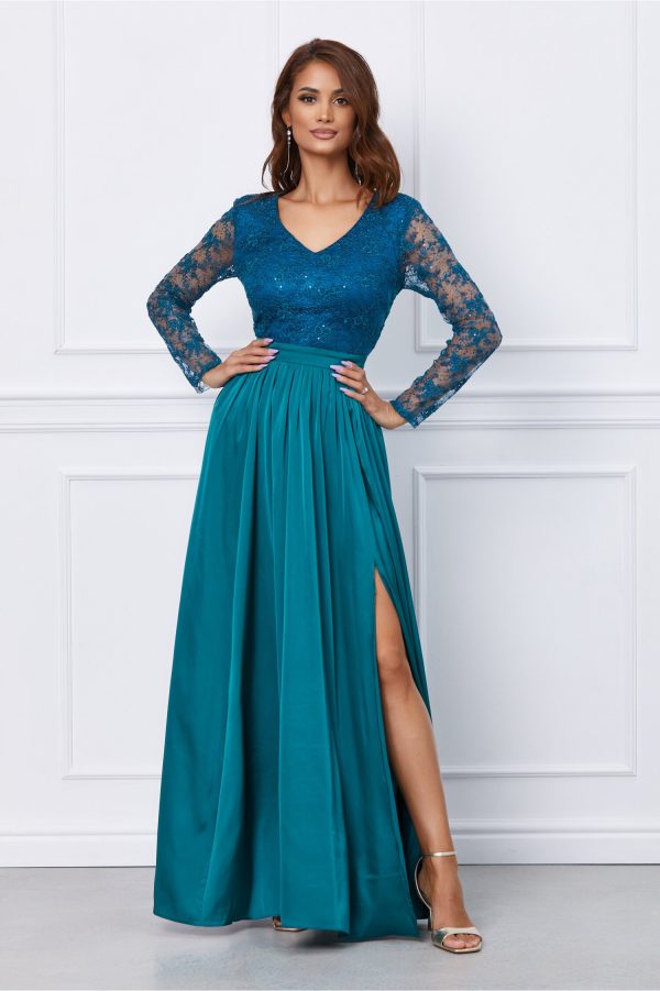 rochie-dy-fashion-verde-cu-dantela-la-bust-1055301-851373-4.jpeg Rochie Dy Fashion verde cu dantela la bust