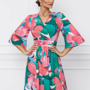 rochie-dy-fashion-verde-cu-flori-maxi-roz-1069380-862575-4.jpeg Rochie Dy Fashion verde cu flori maxi roz