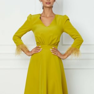rochie-dyfashion-lime-cu-pene-la-maneci-1076385-866730-4.jpeg Rochie DyFashion lime cu pene la maneci