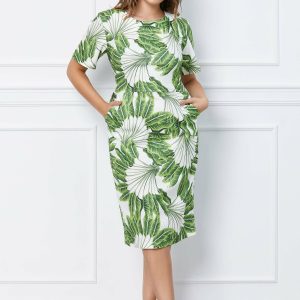 rochie-elisa-alba-cu-imprimeu-verde-si-buzunare-functionale-1050348-849411-4.jpeg Rochie Elisa alba cu imprimeu verde si buzunare functionale
