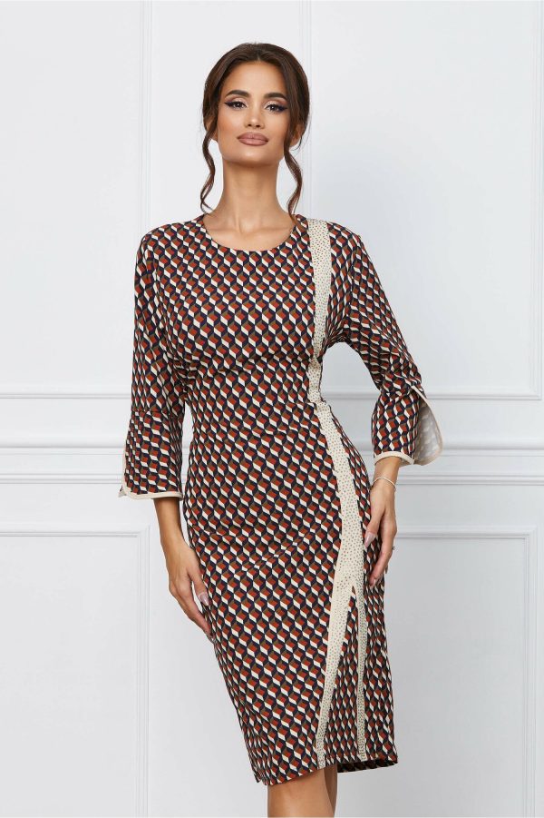 rochie-eliza-bleumarin-cu-imprimeu-geometric-si-insertie-bej-1067451-861480-4.jpeg Rochie Eliza bleumarin cu imprimeu geometric si insertie bej