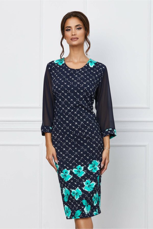 rochie-fabia-bleumarin-cu-imprimeu-floral-verde-1067289-861555-4.jpeg Rochie Fabia bleumarin cu imprimeu floral verde