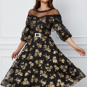 rochie-gina-neagra-din-organza-cu-trandafiri-aurii-1025811-828882-4.jpeg Rochie Gina neagra din organza cu trandafiri aurii