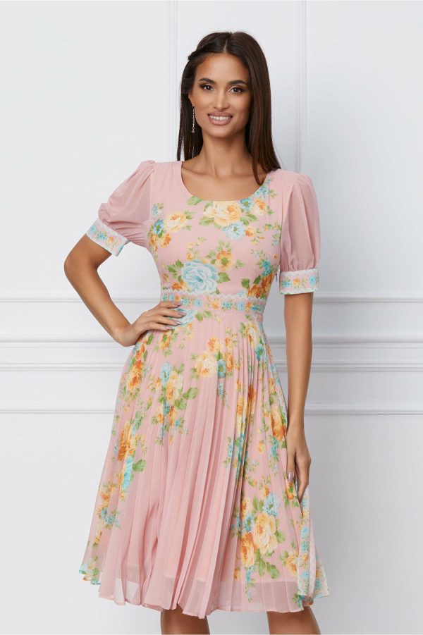 rochie-jessica-roz-cu-imprimeu-floral-galbene-1063002-858033-4.jpeg Rochie Jessica roz cu imprimeu floral galbene