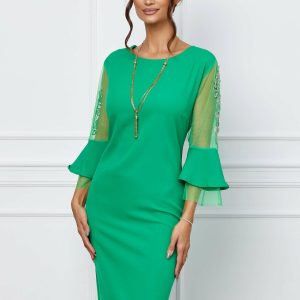 rochie-juana-verde-cu-broderie-la-maneci-1067601-860925-4.jpeg Rochie Juana verde cu broderie la maneci
