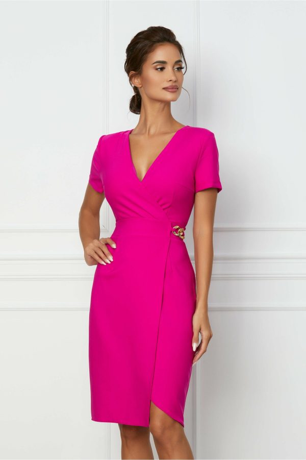 rochie-karina-fucsia-cu-aspect-petrecut-si-lant-in-talie-1072614-867498-4.jpeg Rochie Karina fucsia cu aspect petrecut si lant in talie