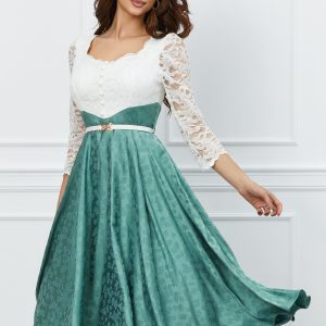 rochie-karla-turcoaz-cu-bust-alb-din-dantela-1027701-829788-4.jpeg Rochie Karla turcoaz cu bust alb din dantela