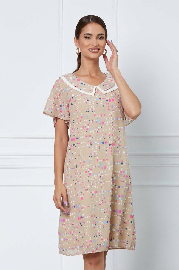 rochie-karolin-beige-cu-imprimeu-buline-colorate-1045320-841896-4.jpeg Rochie Karolin beige cu imprimeu buline colorate