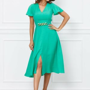 rochie-krina-verde-cu-lant-maxi-in-talie-1051161-848604-4.jpeg Rochie Krina verde cu lant maxi in talie