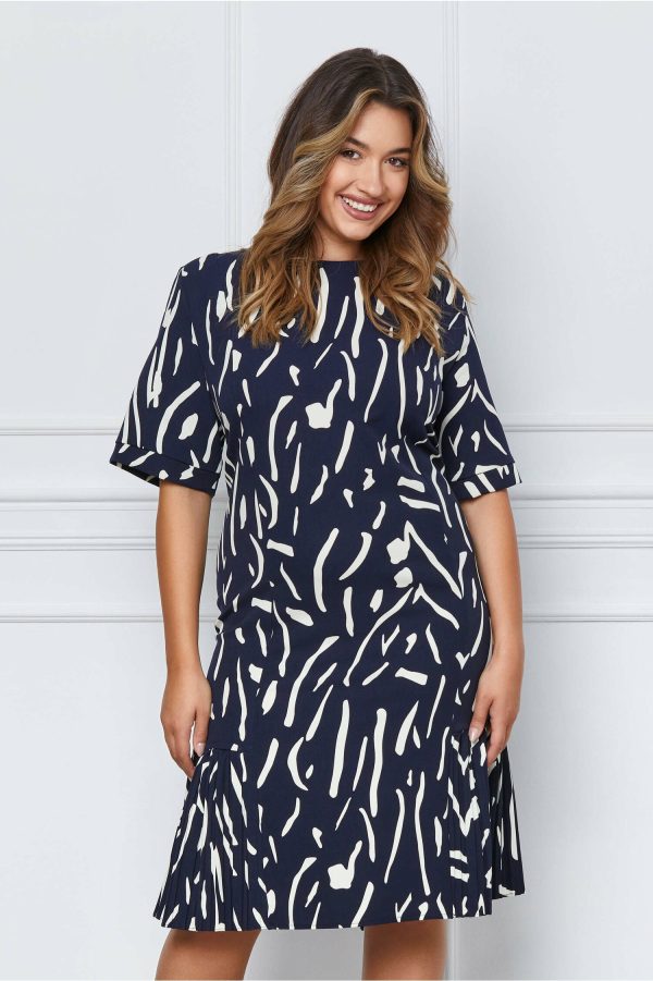rochie-kyra-bleumarin-cu-imprimeu-alb-si-pliuri-la-baza-1072155-864249-4.jpeg Rochie Kyra bleumarin cu imprimeu alb si pliuri la baza