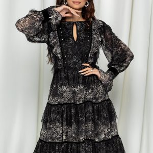 rochie-ladonna-gri-animal-print-cu-dantela-si-volanase-959667-769194-4.jpeg Rochie LaDonna gri animal print cu dantela si volanase