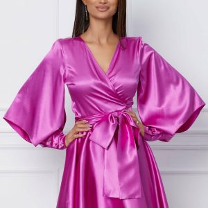 Rochie LaDonna magenta scurta petrecuta