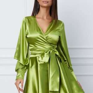 Rochie LaDonna verde lime scurta petrecuta