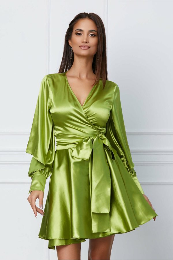 Rochie LaDonna verde lime scurta petrecuta