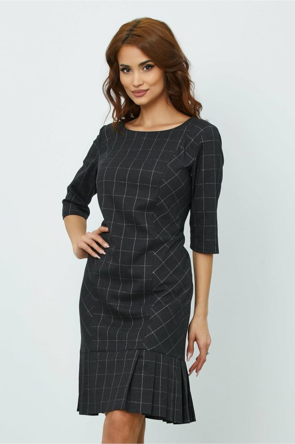rochie-larisa-gri-antracit-cu-carouri-argintii-1004181-810882-4.jpeg Rochie Larisa gri antracit cu carouri argintii