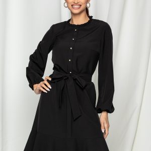 rochie-leonard-collection-neagra-cu-volanas-la-baza-963684-770652-4.jpeg Rochie Leonard Collection neagra cu volanas la baza