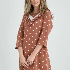 rochie-ludmila-maro-cu-buline-si-volanase-999435-810579-4.jpeg Rochie Ludmila maro cu buline si volanase