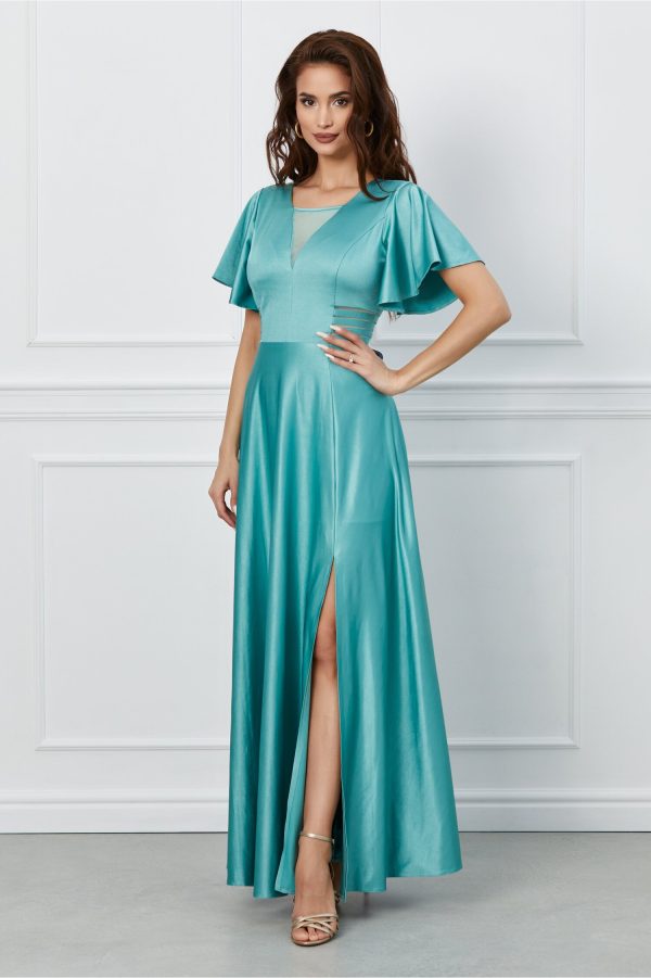 Rochie Malvina vernil cu crapatura pe picior