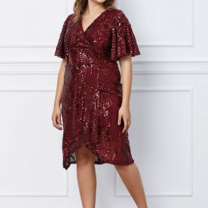 rochie-mara-bordo-cu-paiete-si-maneci-scurte-evazate-1051497-848901-4.jpeg Rochie Mara bordo cu paiete si maneci scurte evazate