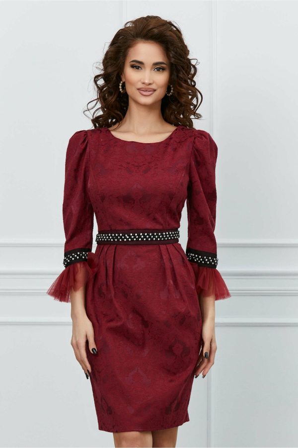 rochie-mara-bordo-cu-perle-in-talie-si-la-maneci-1021974-824301-4.jpeg Rochie Mara bordo cu perle in talie si la maneci