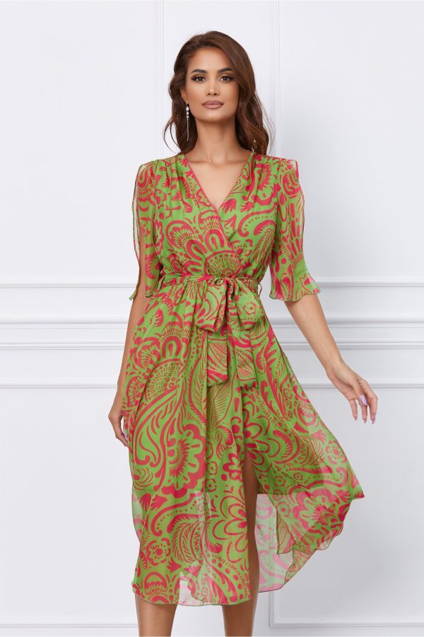 rochie-marcie-verde-cu-imprimeu-roz-si-maneci-decupate-1055613-851124-4.jpeg Rochie Marcie verde cu imprimeu roz si maneci decupate