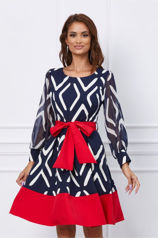 rochie-maria-bleumarin-cu-insertii-rosii-1052511-851646-4.jpeg Rochie Maria bleumarin cu insertii roșii