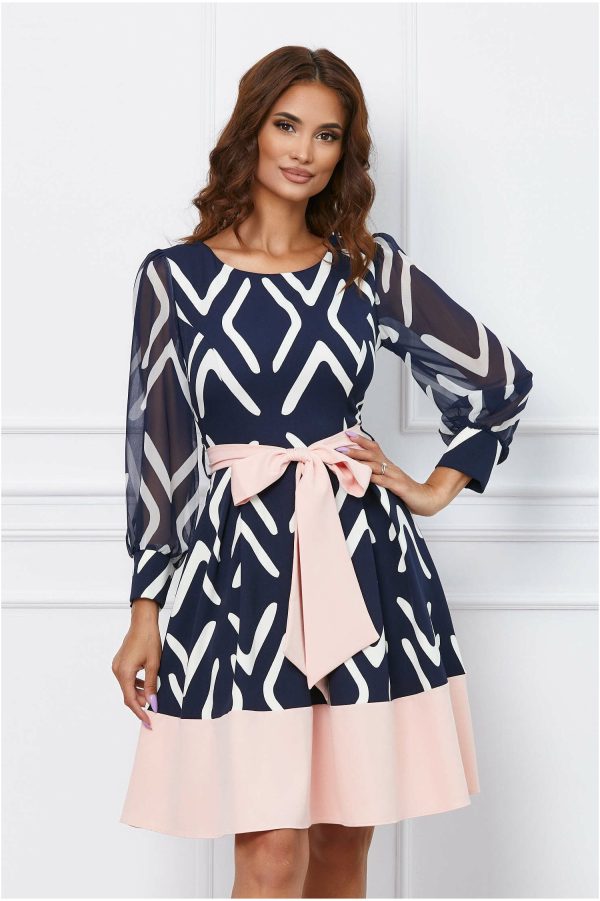rochie-maria-bleumarin-cu-insertii-roz-1052412-846450-4.jpeg Rochie Maria bleumarin cu insertii roz
