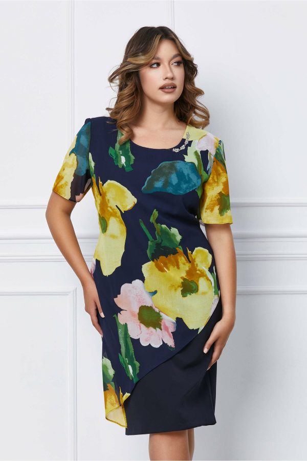 rochie-marina-bleumarin-cu-flori-galbene-si-roz-1059891-856617-4.jpeg Rochie Marina bleumarin cu flori galbene si roz