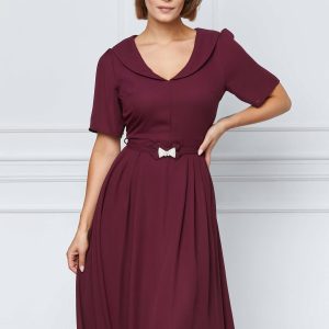 rochie-marisa-bordo-cu-guler-rotund-si-cordon-in-talie-1069734-864834-4.jpeg Rochie Marisa bordo cu guler rotund si cordon in talie