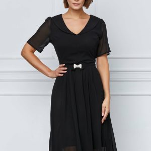 rochie-marisa-neagra-cu-guler-rotund-si-cordon-in-talie-1069758-864879-4.jpeg Rochie Marisa neagra cu guler rotund si cordon in talie