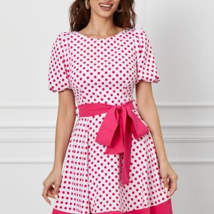 rochie-mbg-alba-cu-buline-fucsia-1018476-821583-4.jpeg Rochie MBG alba cu buline fucsia