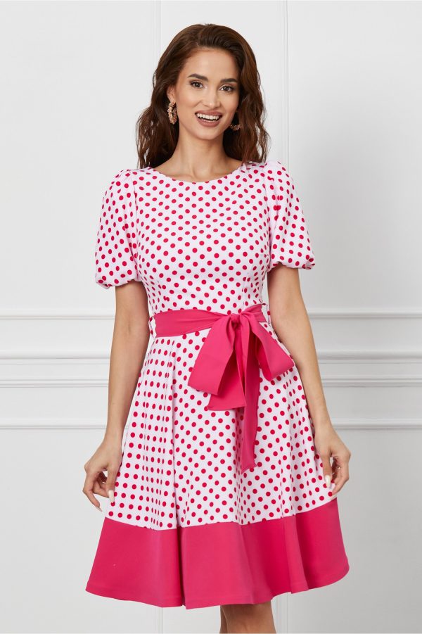 rochie-mbg-alba-cu-buline-fucsia-1018476-821583-4.jpeg Rochie MBG alba cu buline fucsia