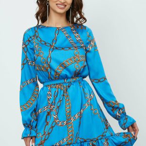 rochie-mbg-albastra-cu-imprimeu-chain-1007394-811893-4.jpeg Rochie MBG albastra cu imprimeu chain