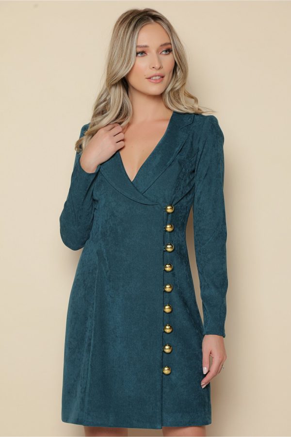 Rochie MBG albastru petrol tip sacou