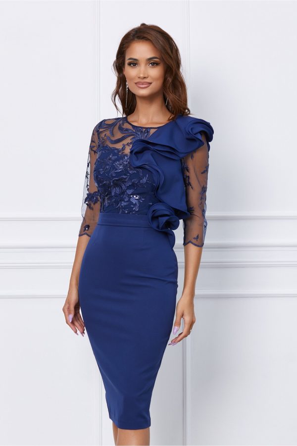 rochie-mbg-bleumarin-cu-dantela-si-volan-maxi-la-bust-1056852-851079-4.jpeg Rochie MBG bleumarin cu dantela si volan maxi la bust