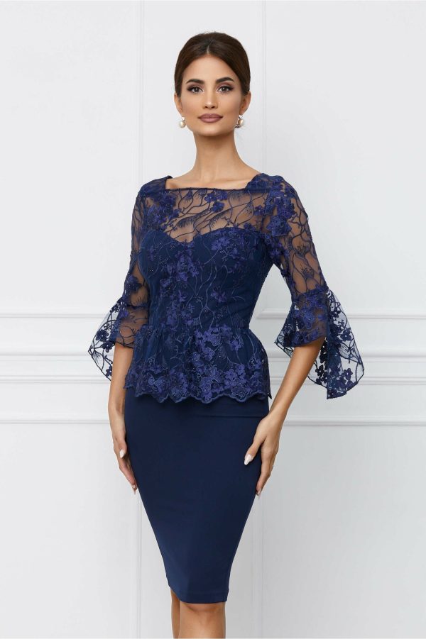 rochie-mbg-bleumarin-cu-maneci-clopot-si-peplum-in-talie-1071261-862860-4.jpeg Rochie MBG bleumarin cu maneci clopot si peplum in talie