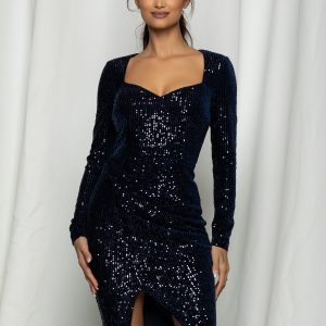 Rochie MBG bleumarin cu paiete