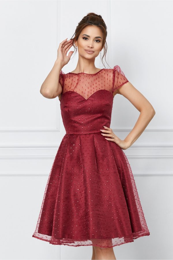 rochie-mbg-bordo-cu-insertii-din-fir-lurex-1034076-832806-4.jpeg Rochie MBG bordo cu insertii din fir lurex