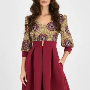 rochie-mbg-bordo-cu-nasturi-decorativi-in-talie-si-imprimeu-la-bust-993324-800631-4.jpeg Rochie MBG bordo cu nasturi decorativi in talie si imprimeu la bust