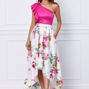 rochie-mbg-cu-bust-fuchsia-si-fusta-alba-inflorata-1053354-850422-4.jpeg Rochie MBG cu bust fuchsia si fusta alba inflorata