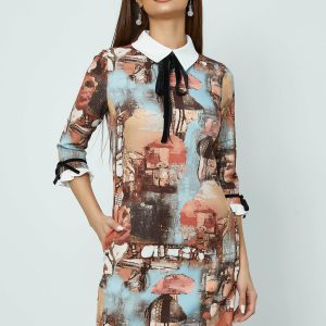 rochie-mbg-cu-imprimeuri-maro-si-guler-alb-1007769-813279-4.jpeg Rochie MBG cu imprimeuri maro si guler alb