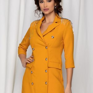 rochie-mbg-galbena-tip-sacou-cu-design-petrecut-si-aplicatii-la-umeri-951069-777775-4.jpeg Rochie MBG galbena tip sacou cu design petrecut si aplicatii la umeri