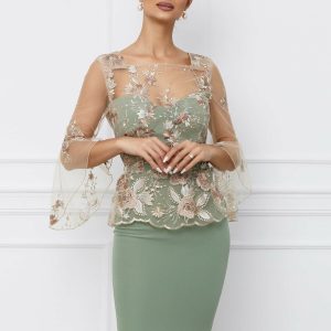 rochie-mbg-kaki-cu-maneci-clopot-si-peplum-in-talie-1071285-862905-4.jpeg Rochie MBG kaki cu maneci clopot si peplum in talie