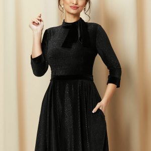 rochie-mbg-neagra-cu-funda-la-guler-979686-790056-4.jpeg Rochie MBG neagra cu funda la guler