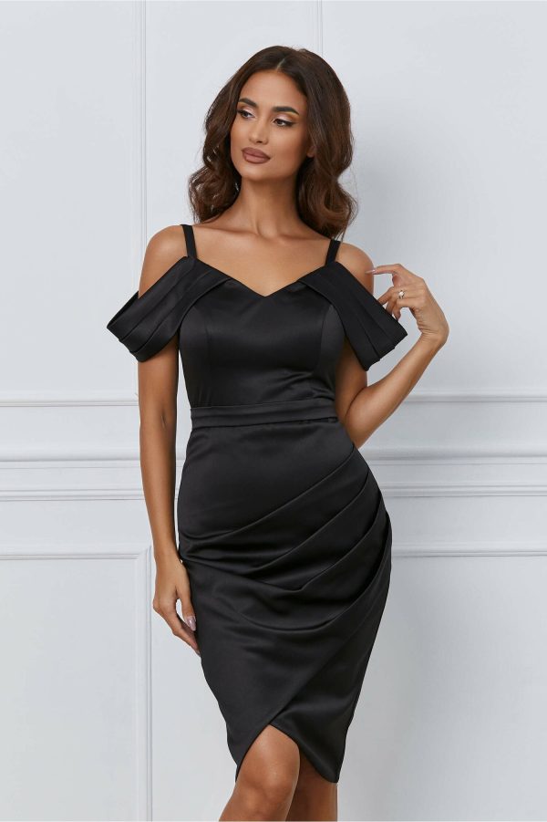 Rochie MBG neagra cu manecute cazute