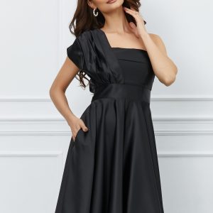 Rochie MBG neagra cu un umar gol